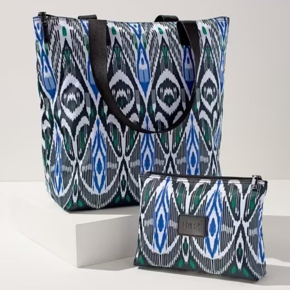 Chico's Handbags - Chico's 40th Anniversary 2 piece Travel Tote & Pouch set in chic bold colors NWT